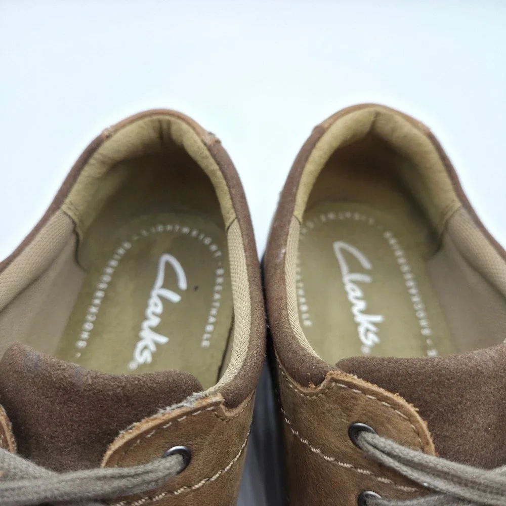 Clarks Men 10.5M Brown Leather Shoes Oxford Lace Up Comfort‎ Gorpcore Retro